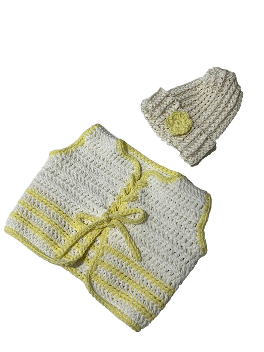 Baby Cardigan with Cute Beanie Crochet